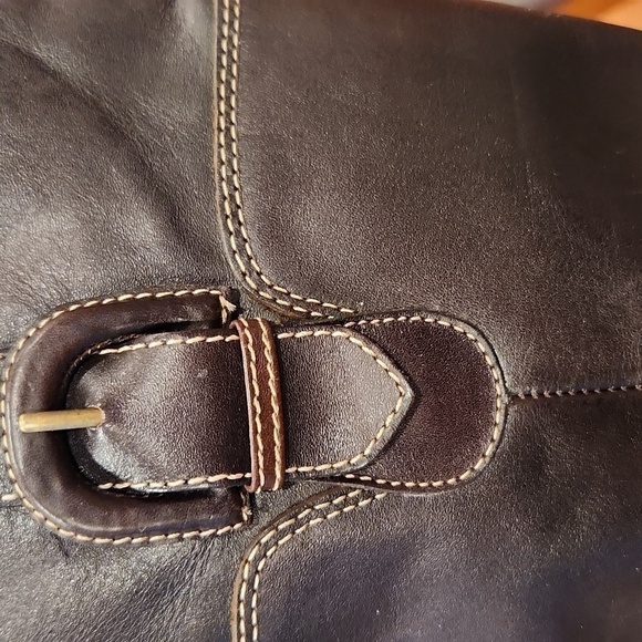 Ann Taylor Loft tall brown Vegan leather pleather boots sz 7 - Picture 10 of 14